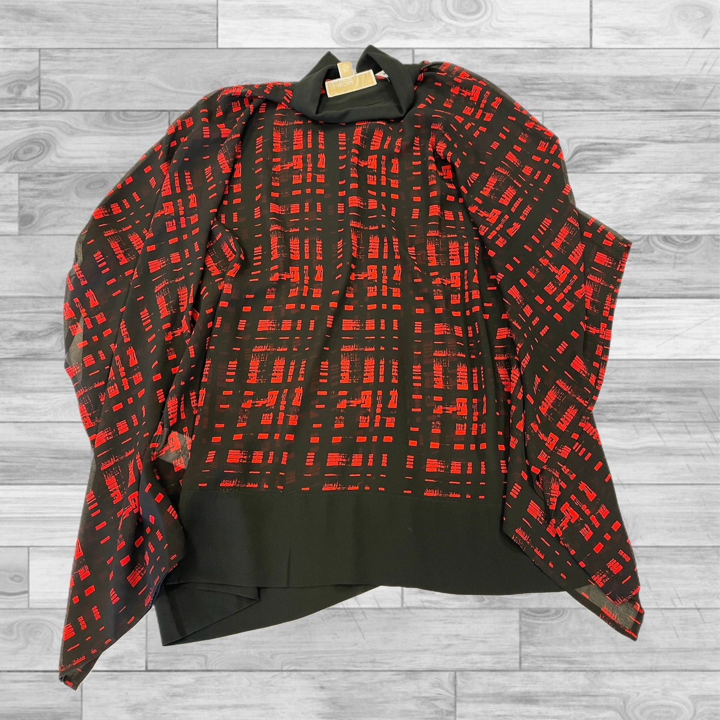 Poncho By Michael By Michael Kors In Black & Red, Size: Xs