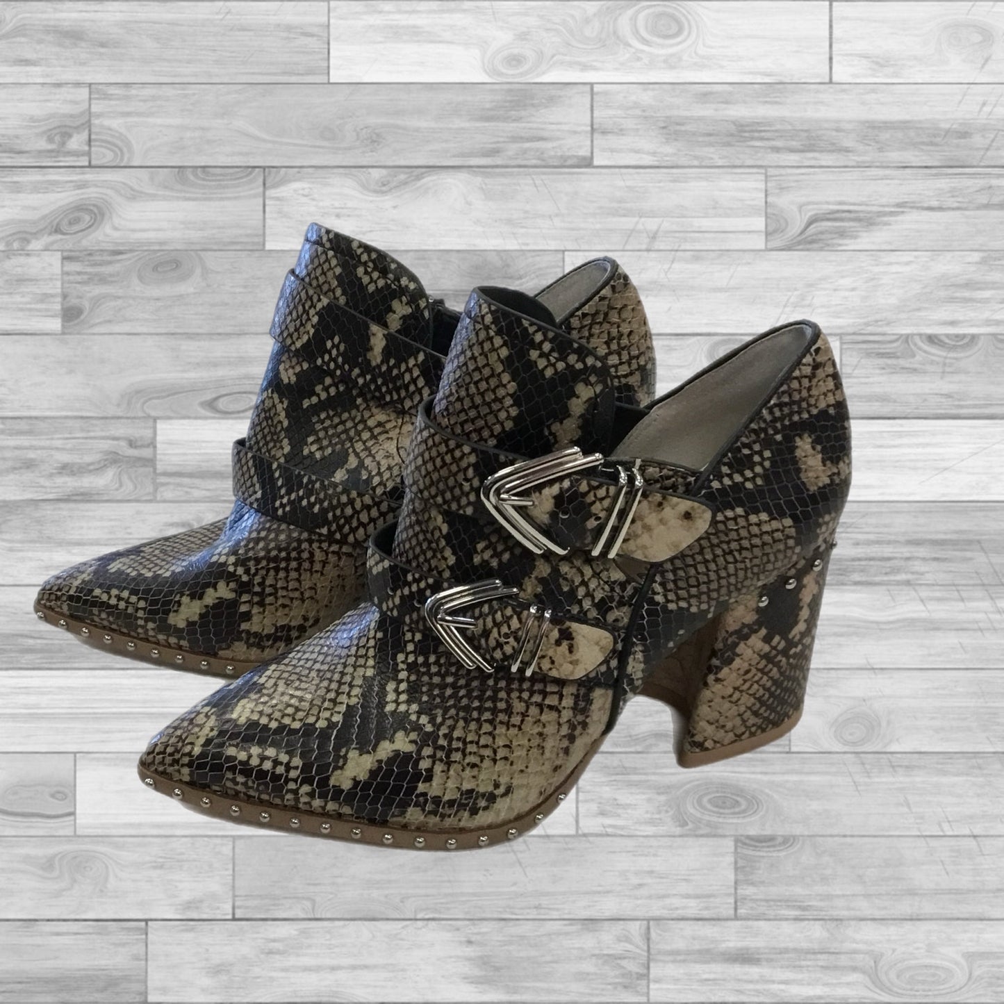 Shoes Heels Block By Gianni Bini In Snakeskin Print