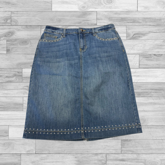 Skirt Midi By Christopher And Banks In Blue Denim, Size: 8p