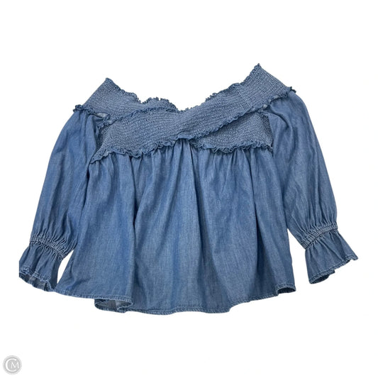 Top Long Sleeve By Inc In Blue, Size: 0x