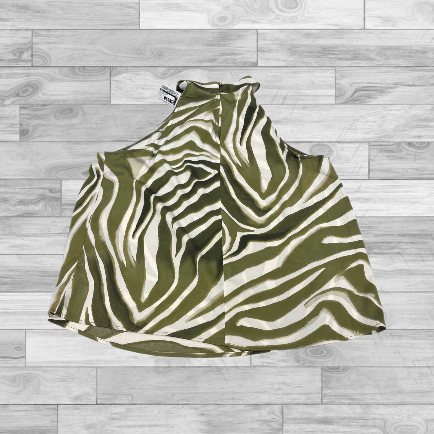 Top Sleeveless By Joie In Green & White, Size: L