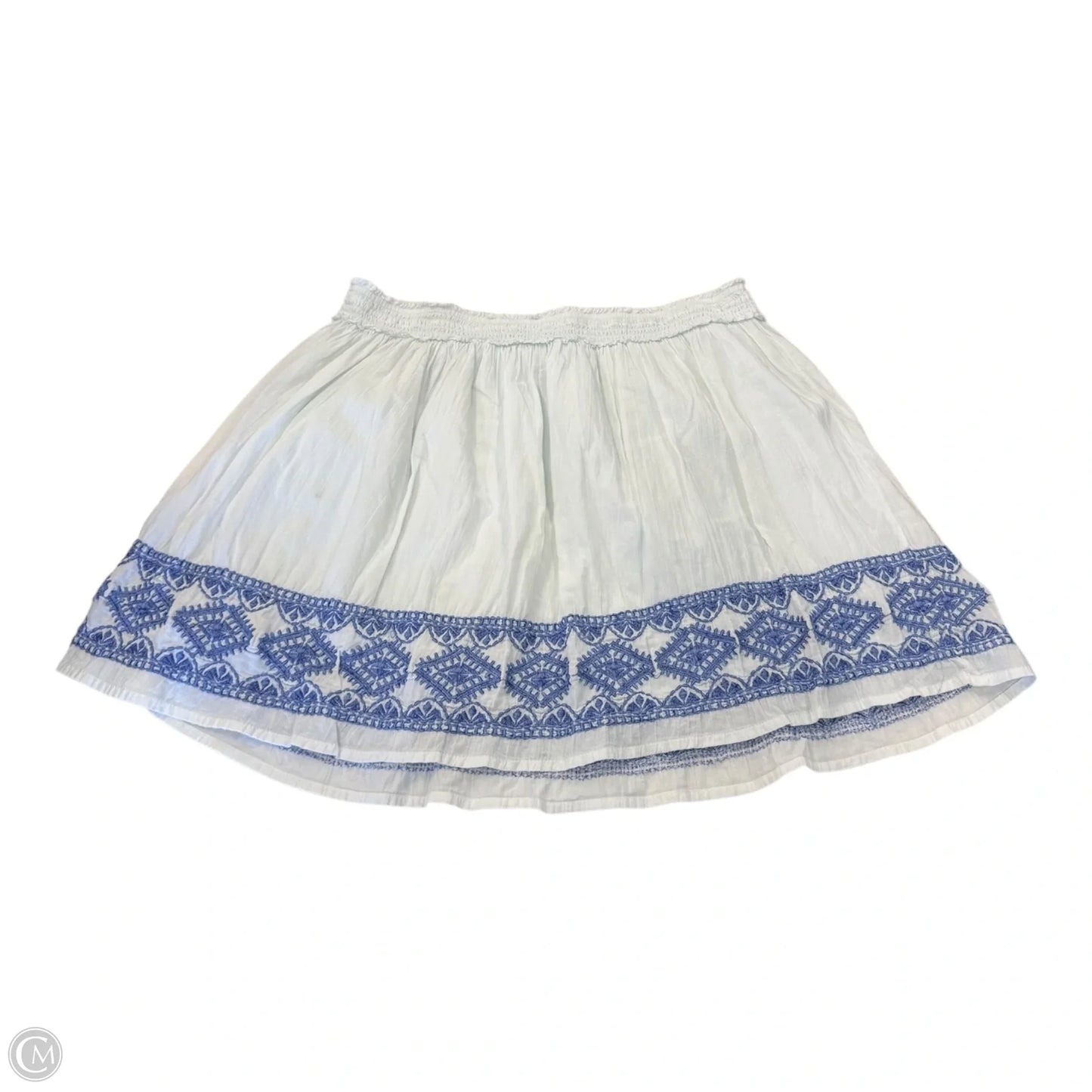 Skirt Mini & Short By H&m In Blue & White, Size: L
