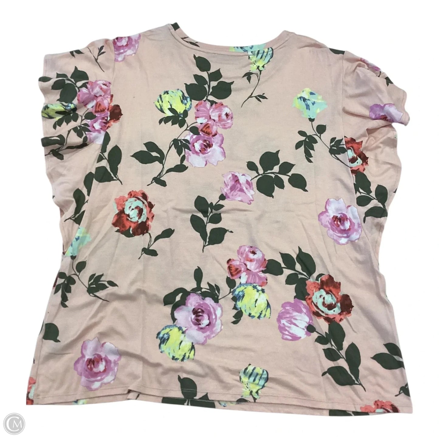 Top Short Sleeve By Apt 9 In Floral Print, Size: Xl