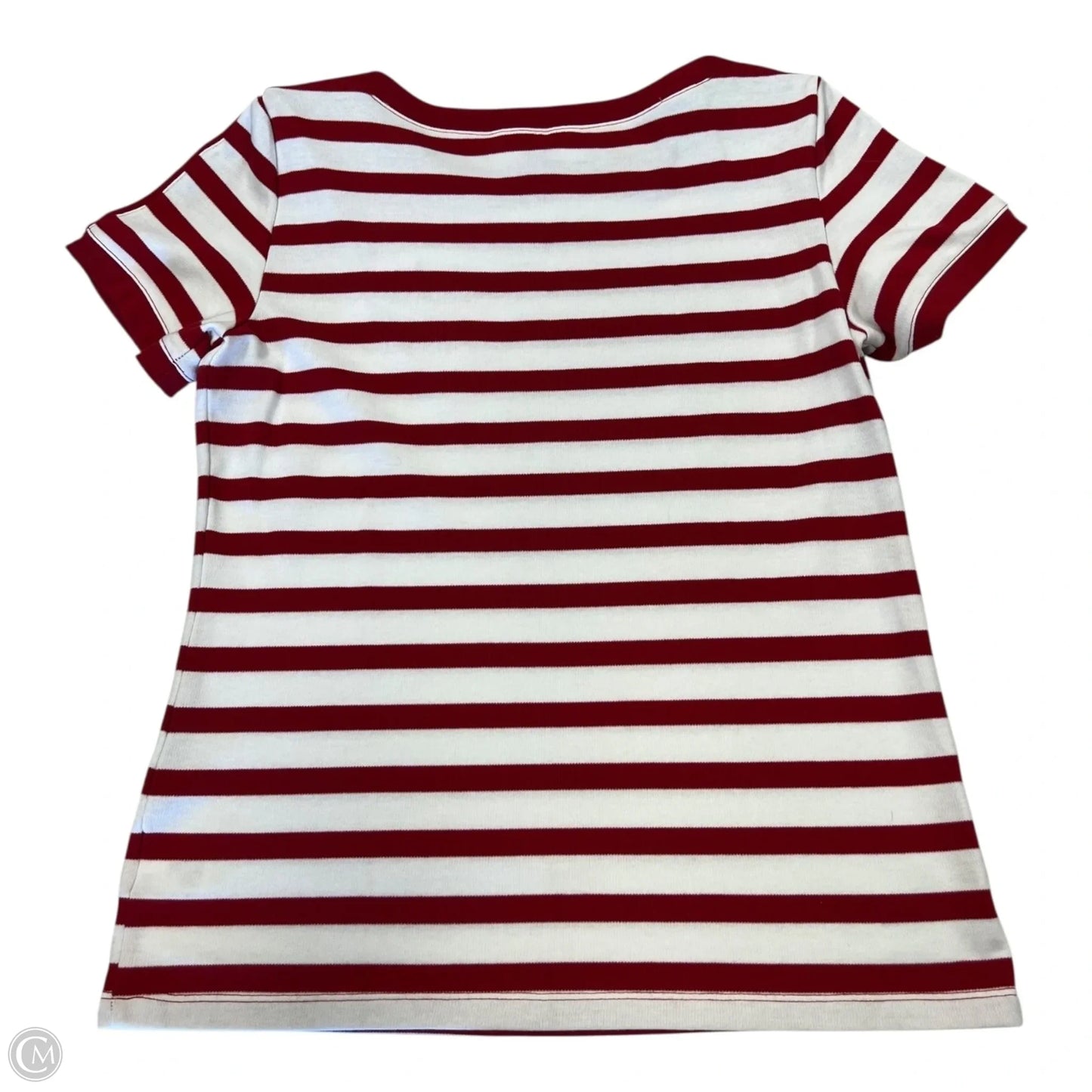 Top Short Sleeve Basic By Karen Scott In Blue & Red & White, Size: M