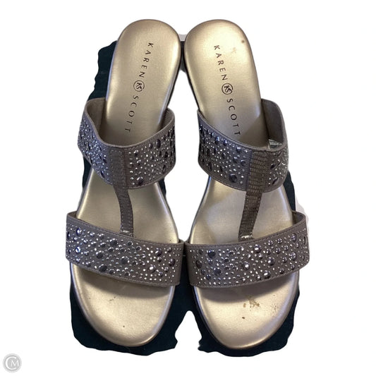 Shoes Heels Block By Karen Scott In Grey, Size: 8