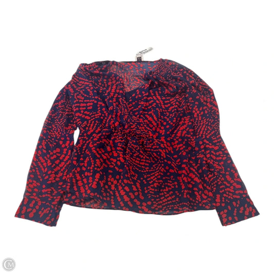 Top Long Sleeve By Anne Klein In Blue & Red, Size: M