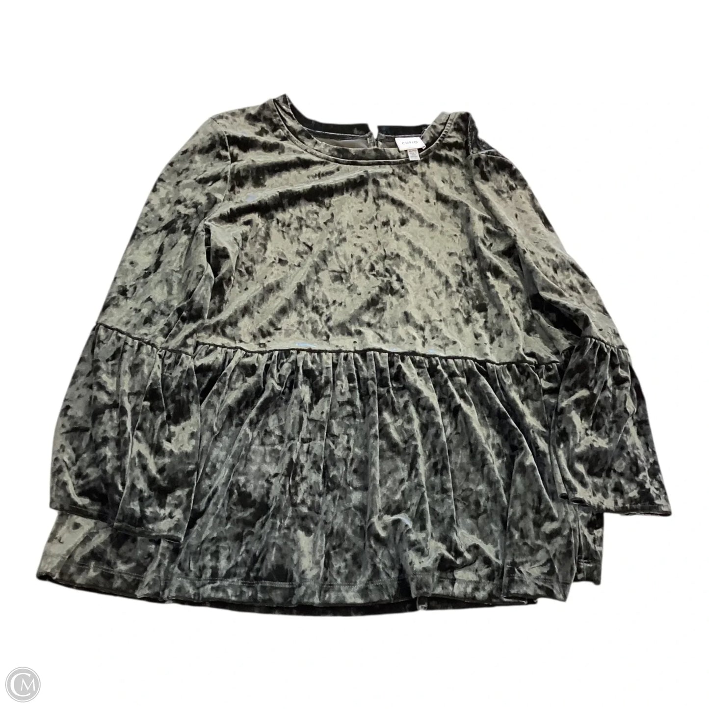 Top Long Sleeve By Cupio In Green & Grey, Size: Xl