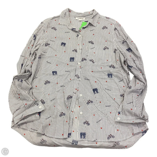 Top Long Sleeve By Beachlunchlounge In Striped Pattern, Size: L