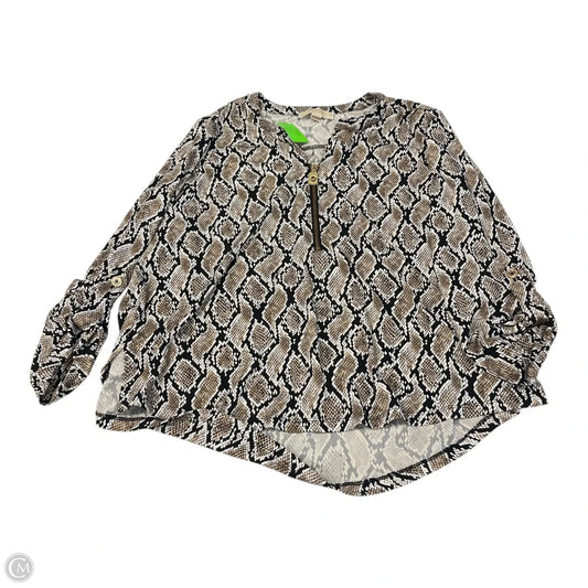 Top Long Sleeve By Michael By Michael Kors In Animal Print, Size: Xl