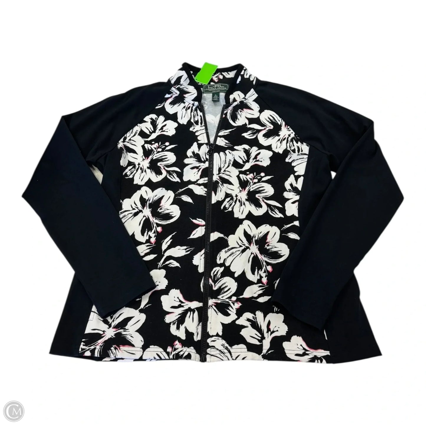 Athletic Jacket By Ralph Lauren In Black & White, Size: Lp