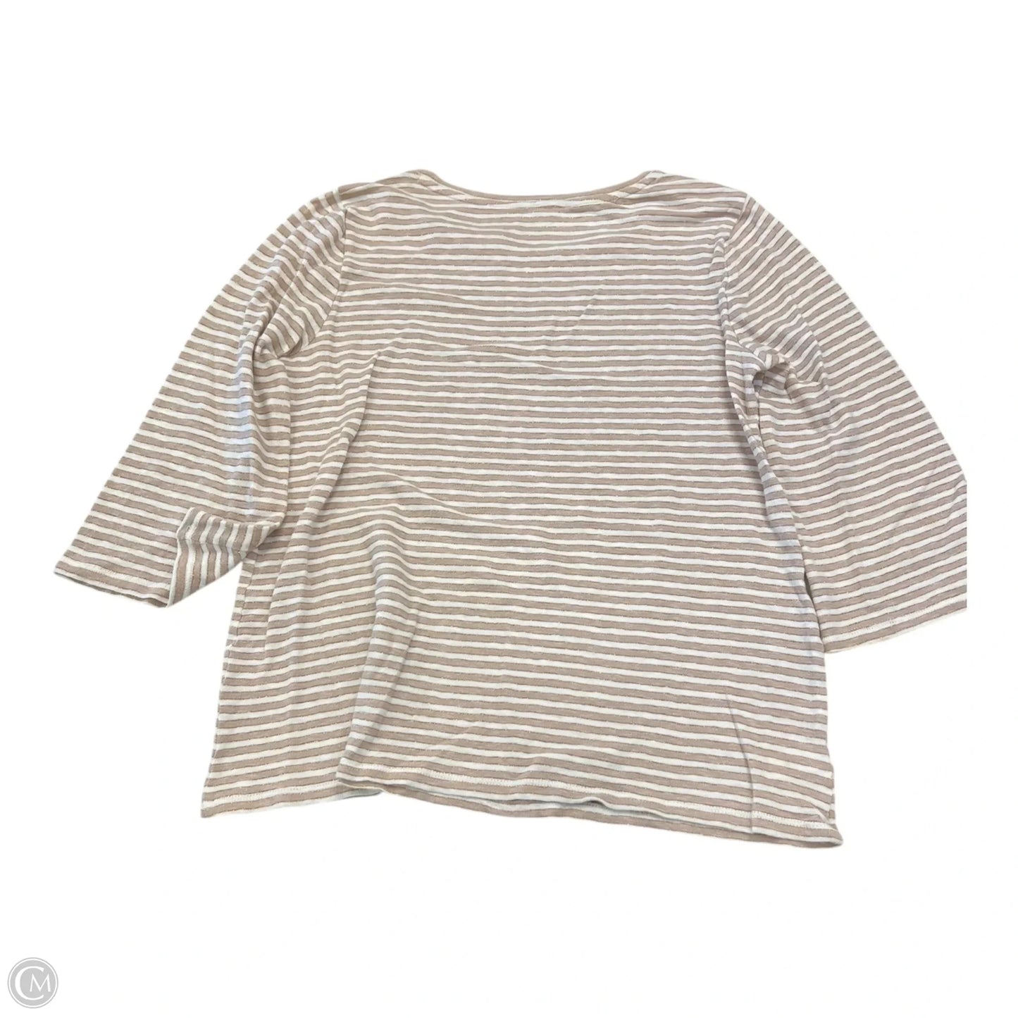 Top 3/4 Sleeve By Loft In Striped Pattern, Size: S