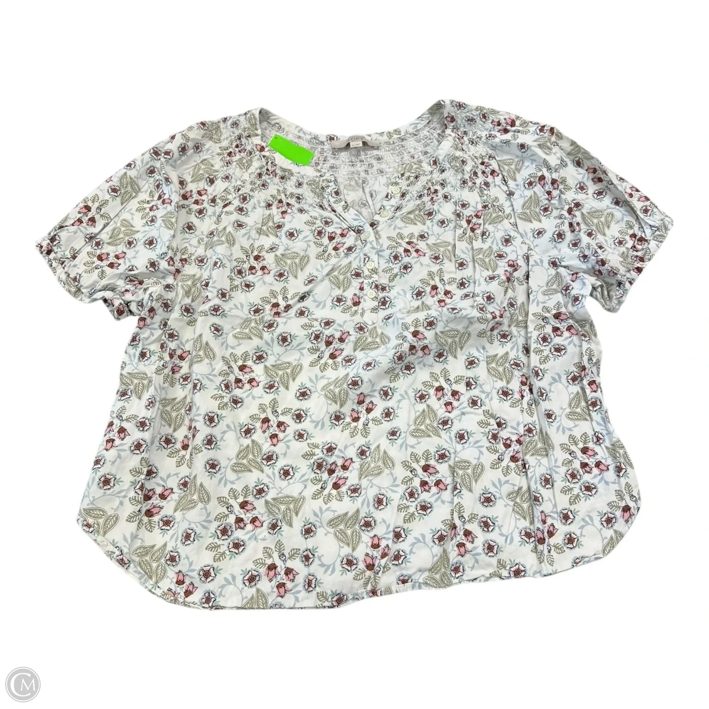 Top Short Sleeve By Loft In Floral Print, Size: Xl