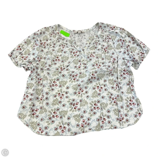 Top Short Sleeve By Loft In Floral Print, Size: Xl