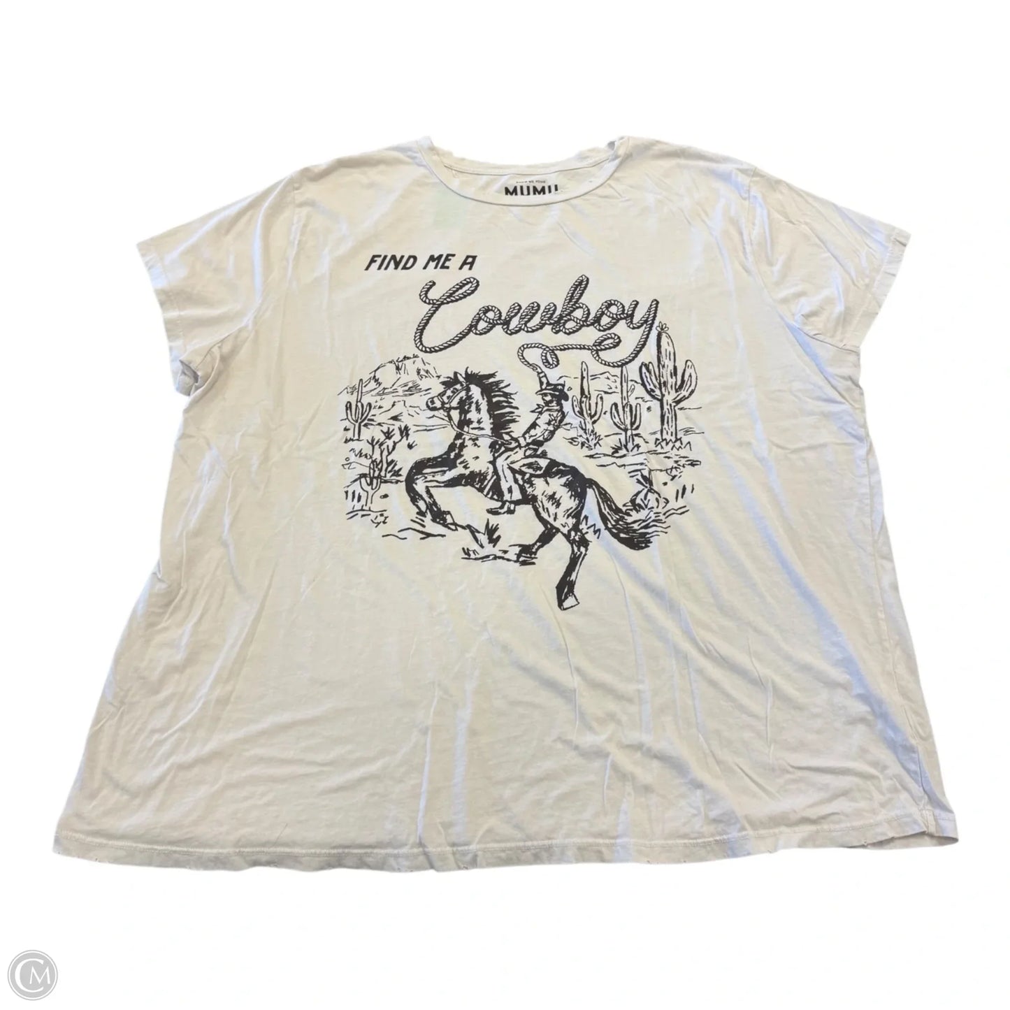 Top Short Sleeve Basic By Show Me Your Mumu In Cream, Size: Xl