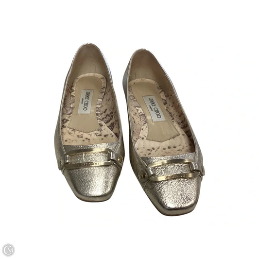 Shoes Luxury Designer By Jimmy Choo In Gold, Size: 7.5