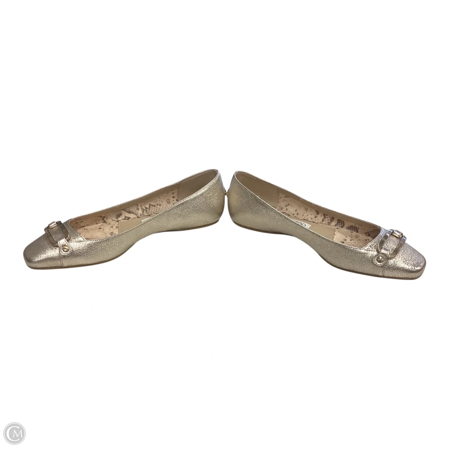 Shoes Luxury Designer By Jimmy Choo In Gold, Size: 7.5