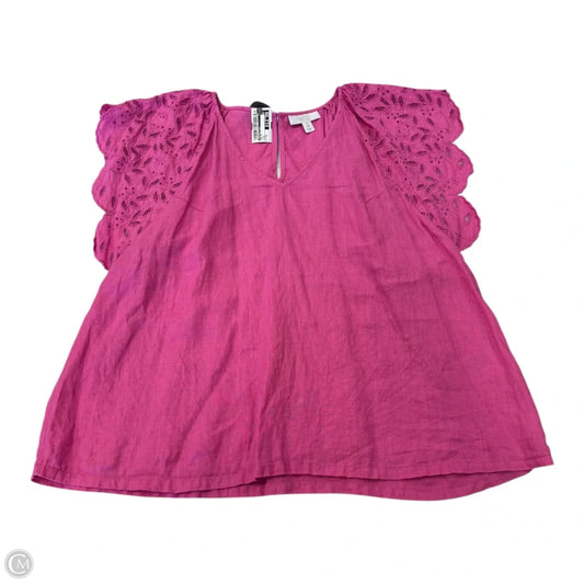 Top Short Sleeve By Charter Club In Pink, Size: Xl