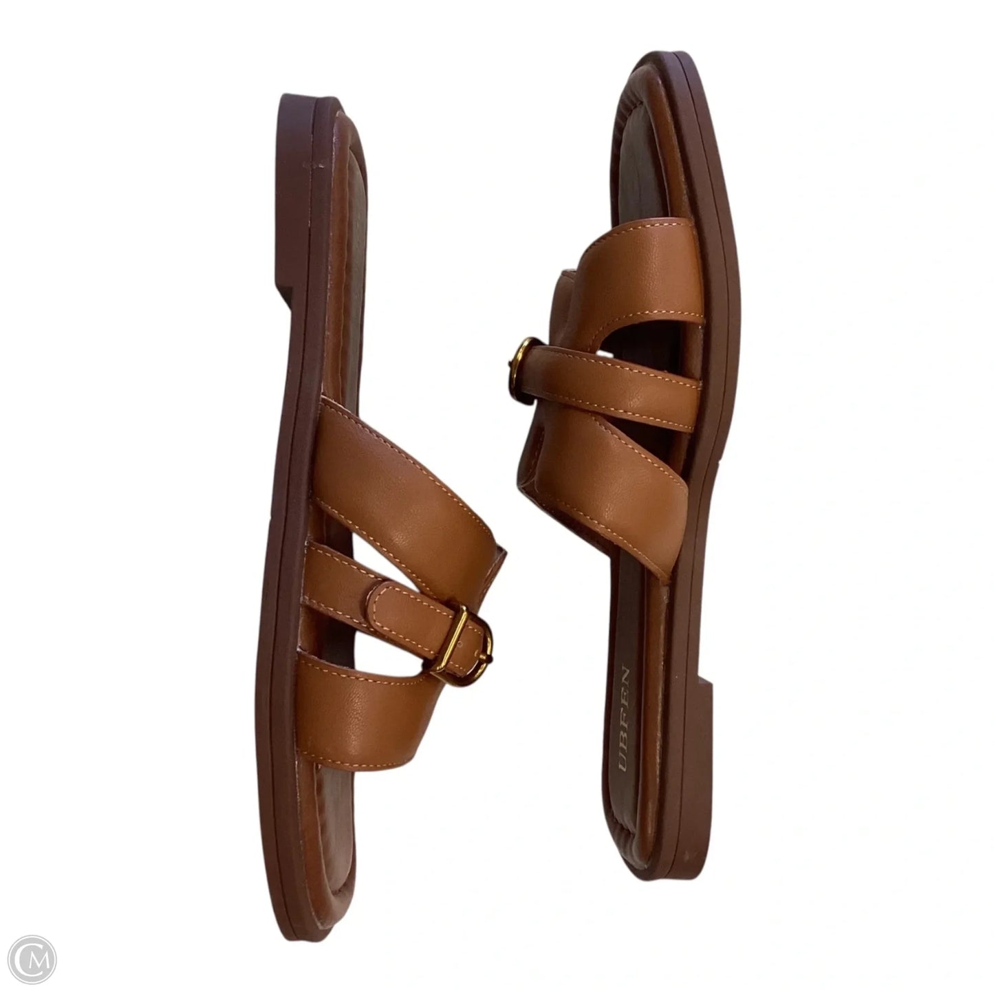 Sandals Flats By Clothes Mentor In Brown, Size: 8.5