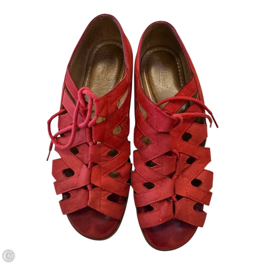 Shoes Heels Wedge By Clothes Mentor In Red, Size: 8.5