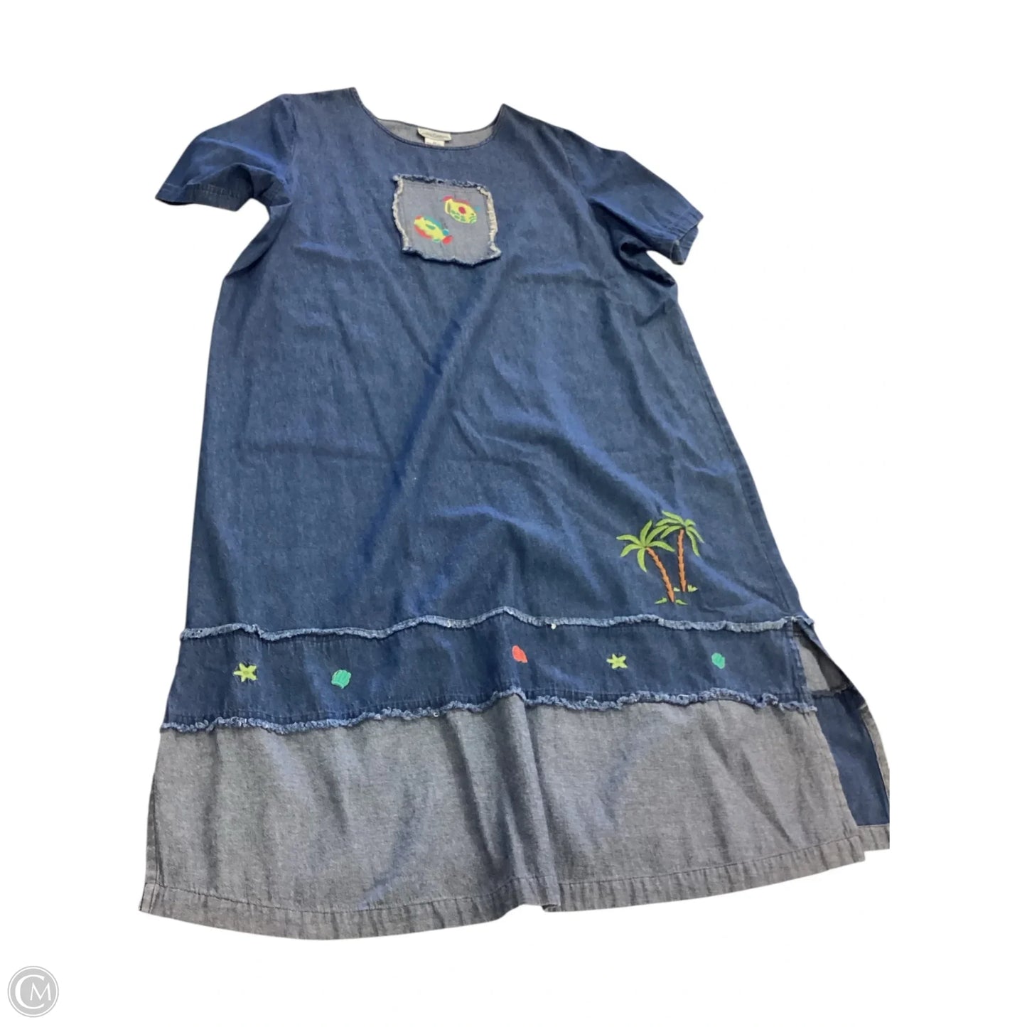 Dress Casual Midi By Clothes Mentor In Blue, Size: 1x