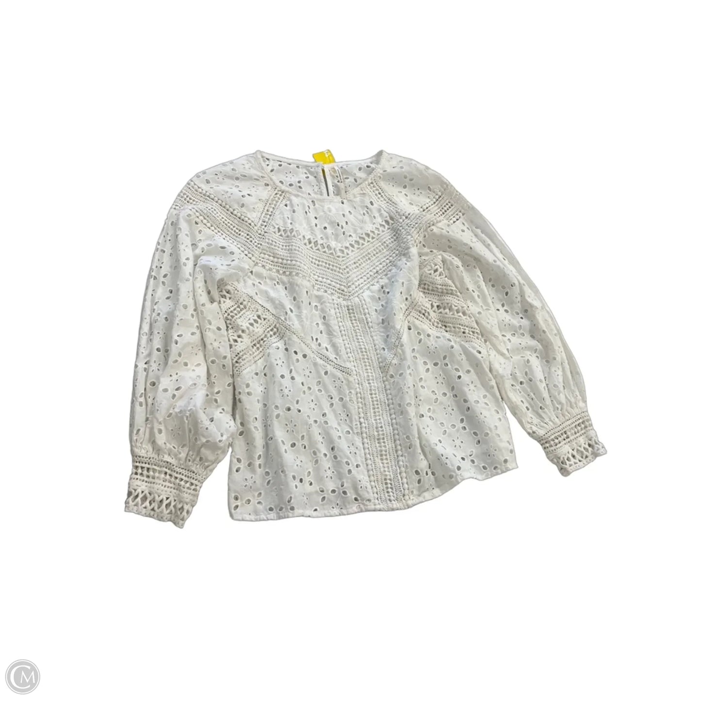 Blouse Long Sleeve By Anthropologie In White, Size: M