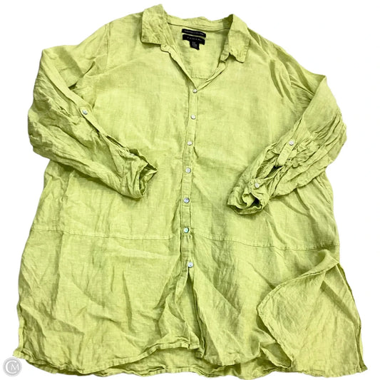 Top Long Sleeve By Tahari In Green, Size: 2x