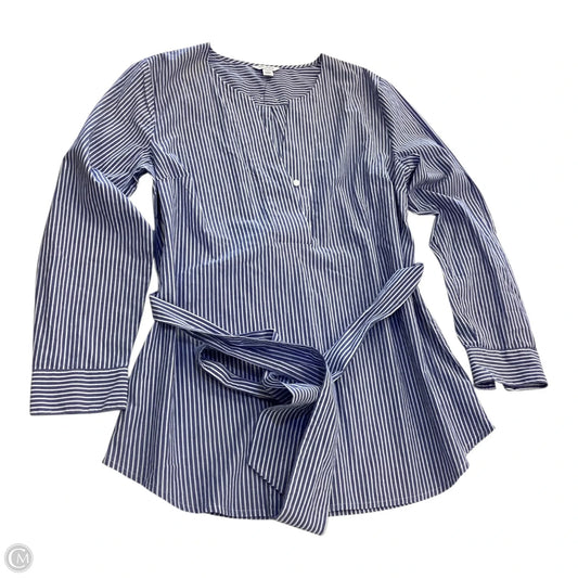 Tunic Long Sleeve By Nautica In Striped Pattern, Size: L