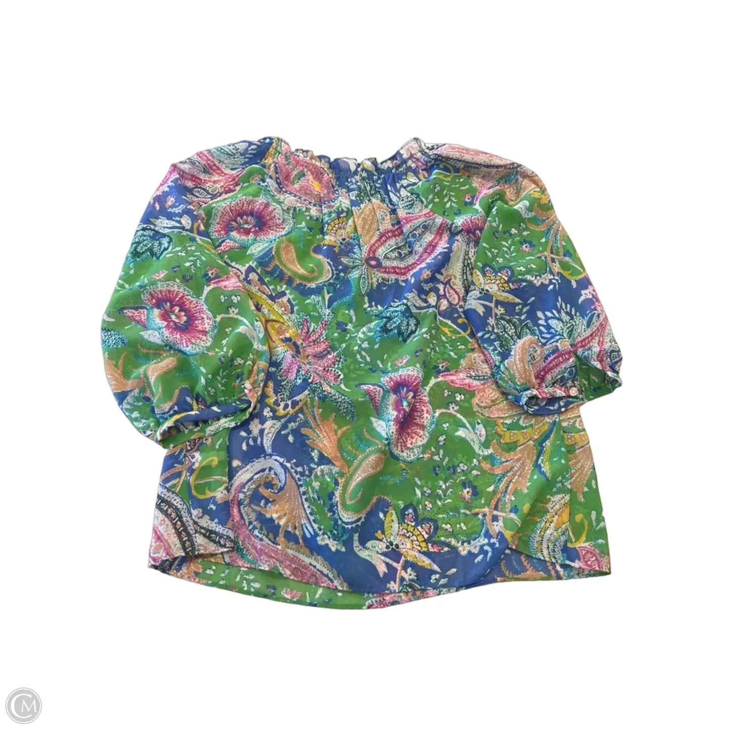 Top 3/4 Sleeve By Chaps In Paisley Print, Size: Xl