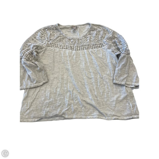 Top 3/4 Sleeve By Chicos In Beige, Size: 1x
