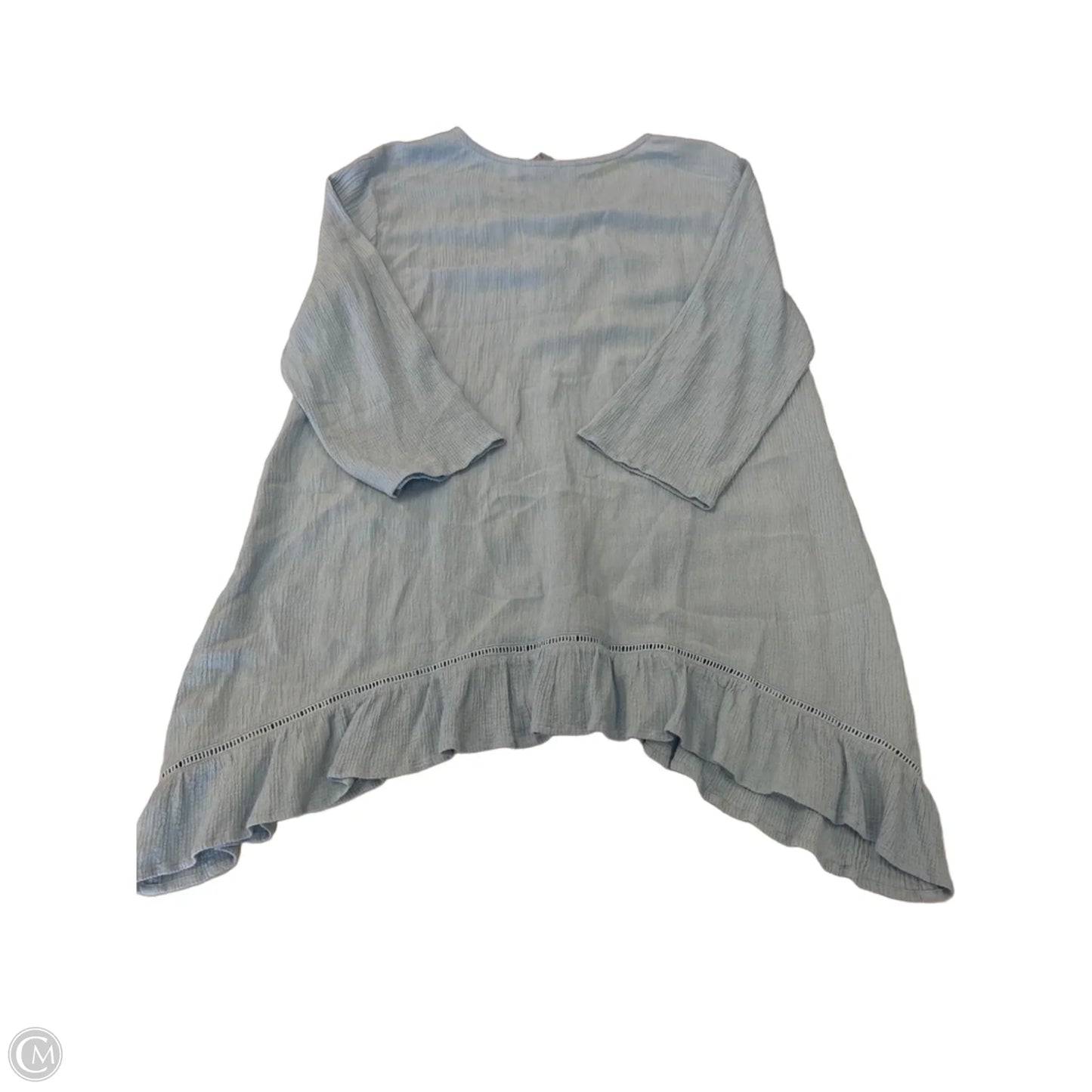 Top 3/4 Sleeve By Soft Surroundings In Blue, Size: L