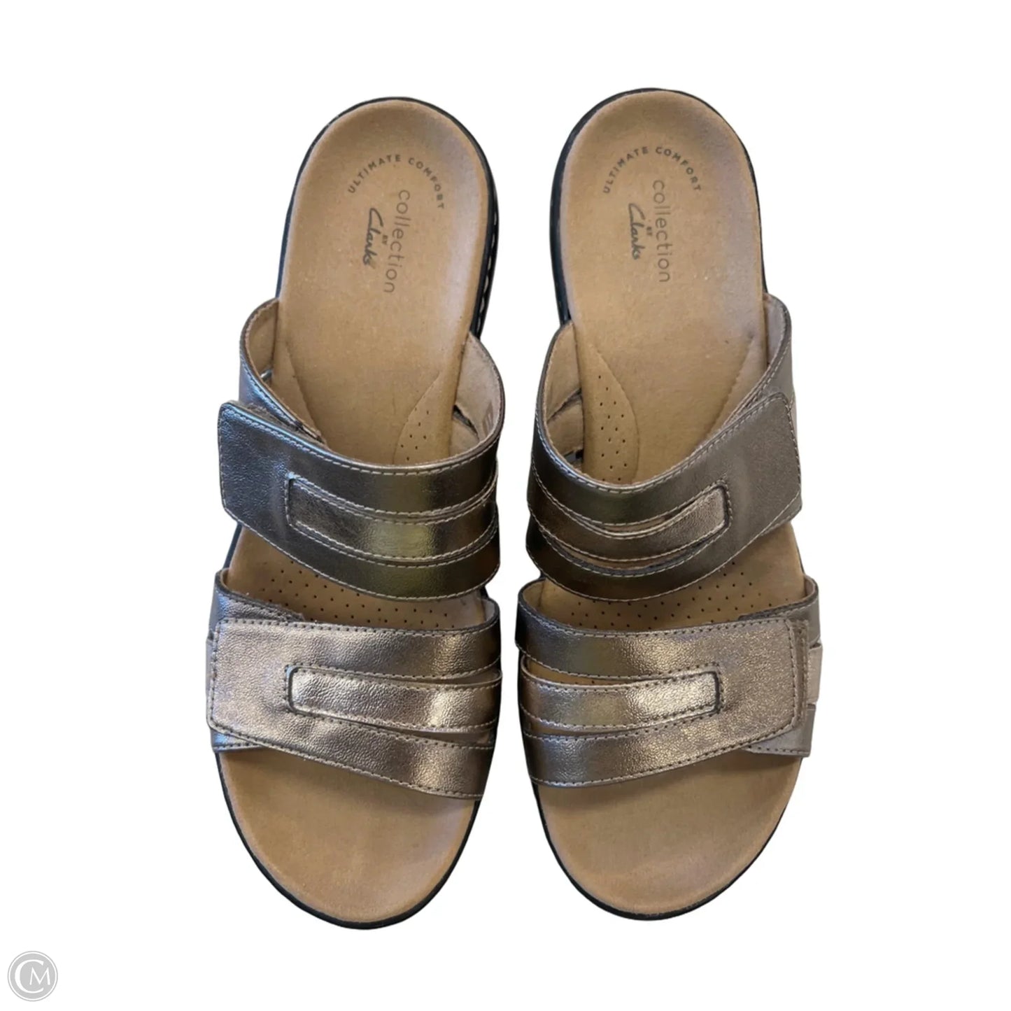 Sandals Flats By Clarks In Gold, Size: 9.5