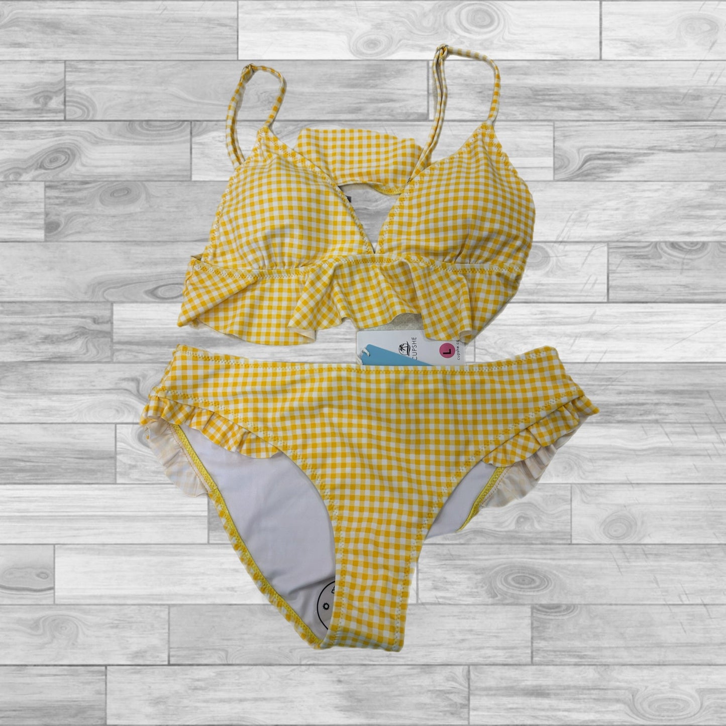 Yellow Swimsuit 2pc Cupshe, Size L