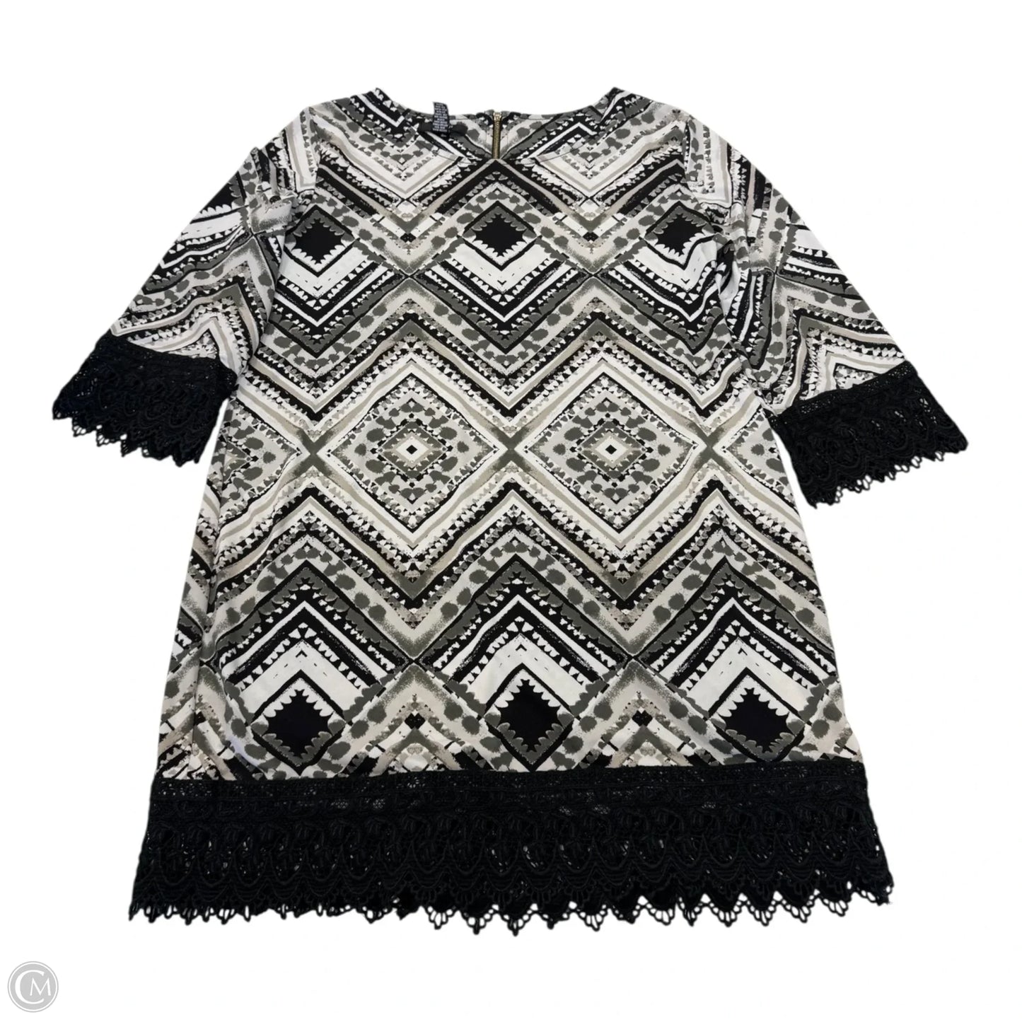 Top 3/4 Sleeve By Alfani In Black & White, Size: Petite  M