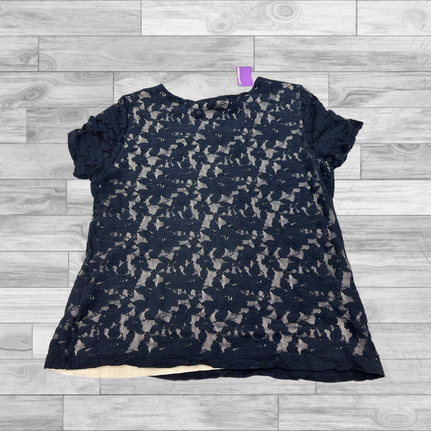 Navy Top Short Sleeve Christopher And Banks, Size Petite L