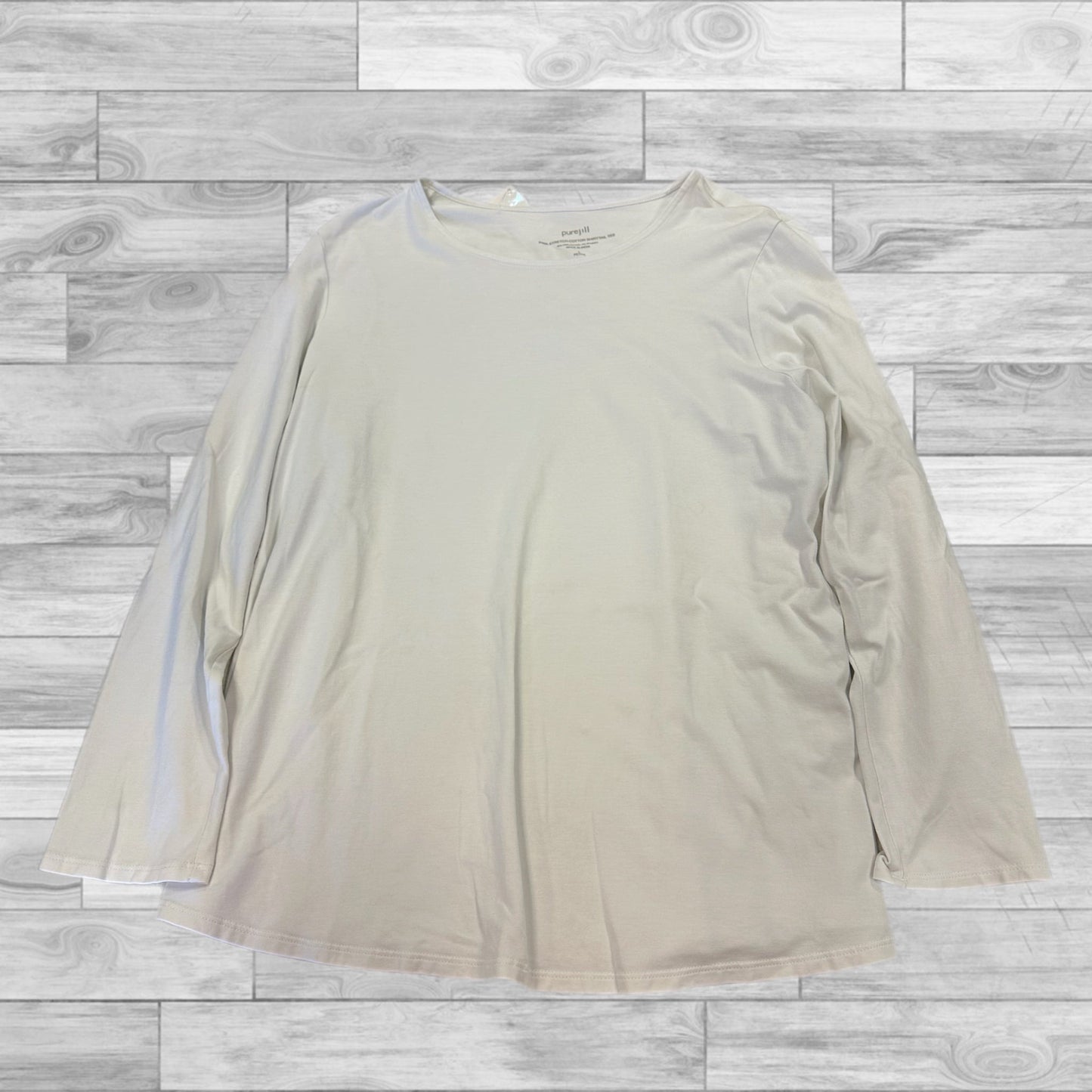 Top Long Sleeve By Pure Jill In White, Size: L