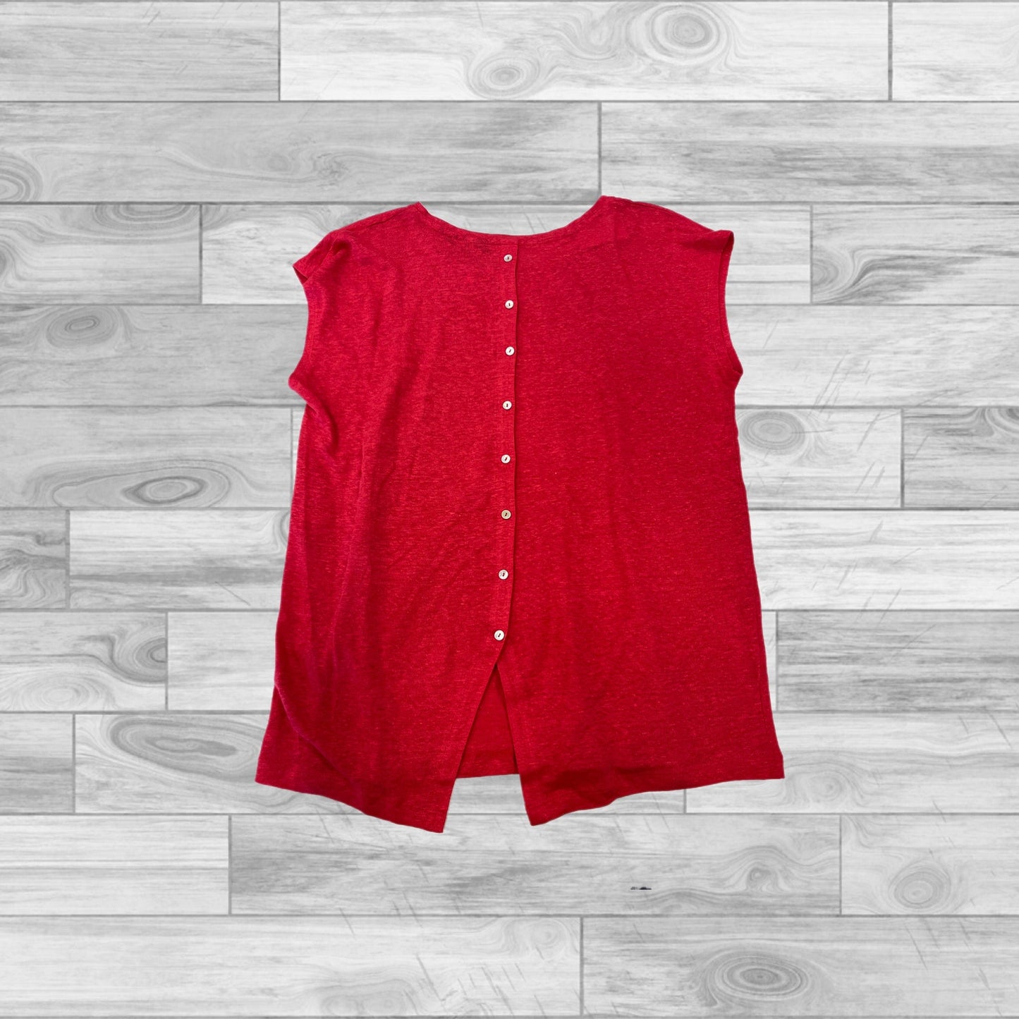 Red Top Short Sleeve Basic Elie Tahari, Size L