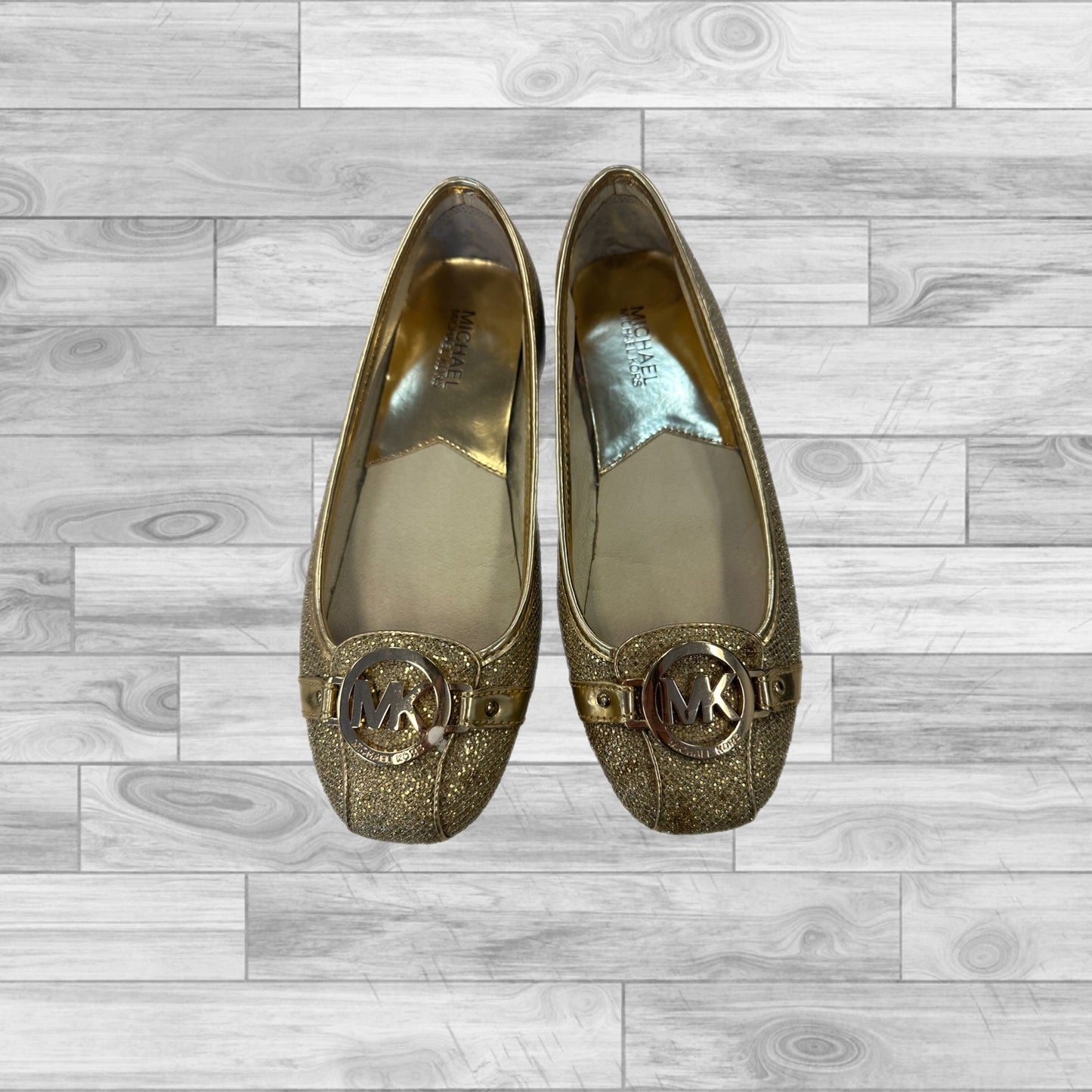 Gold Shoes Flats Michael By Michael Kors, Size 9