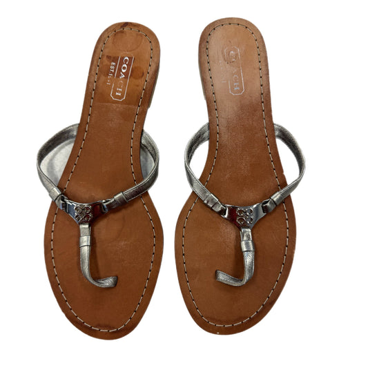 Sandals Designer By Coach In Brown, Size: 6.5