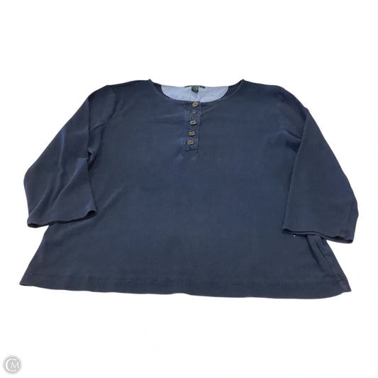 Top Long Sleeve By Lauren By Ralph Lauren In Blue, Size: Xl