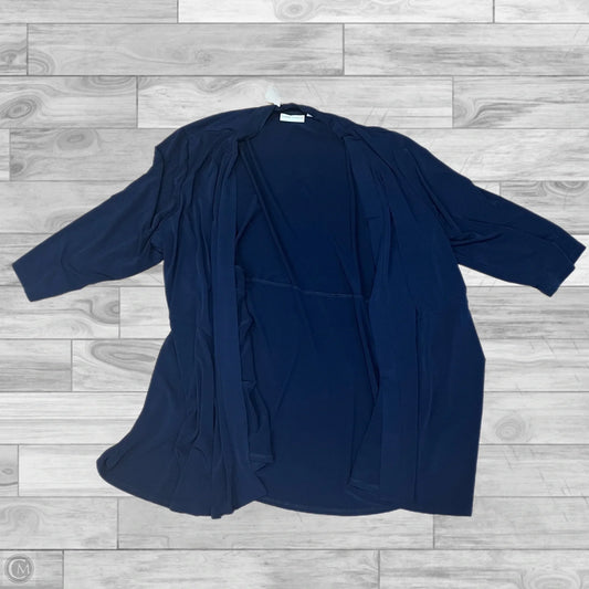 Cardigan By Susan Graver In Navy, Size: 3x
