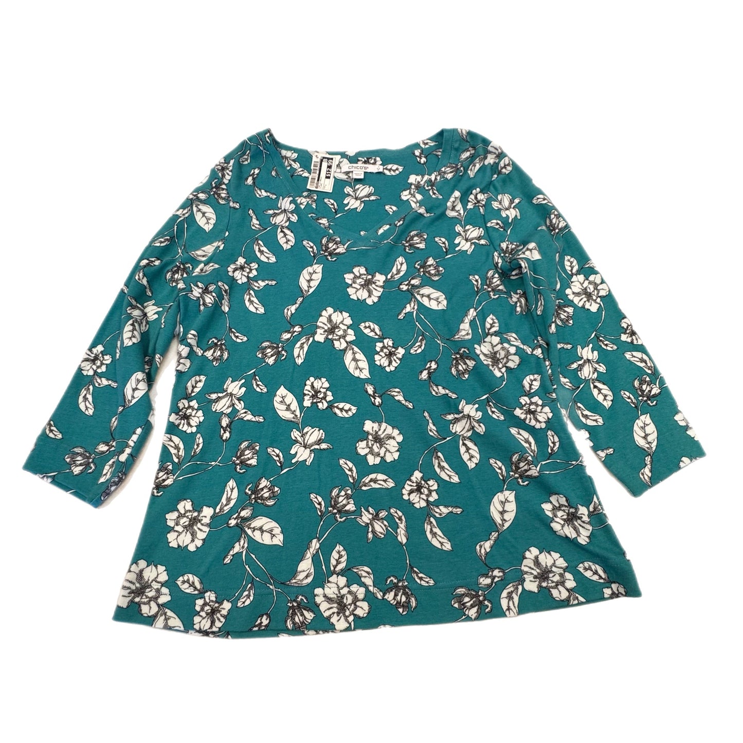 Top Long Sleeve Basic By Chicos In Floral, Size: 1