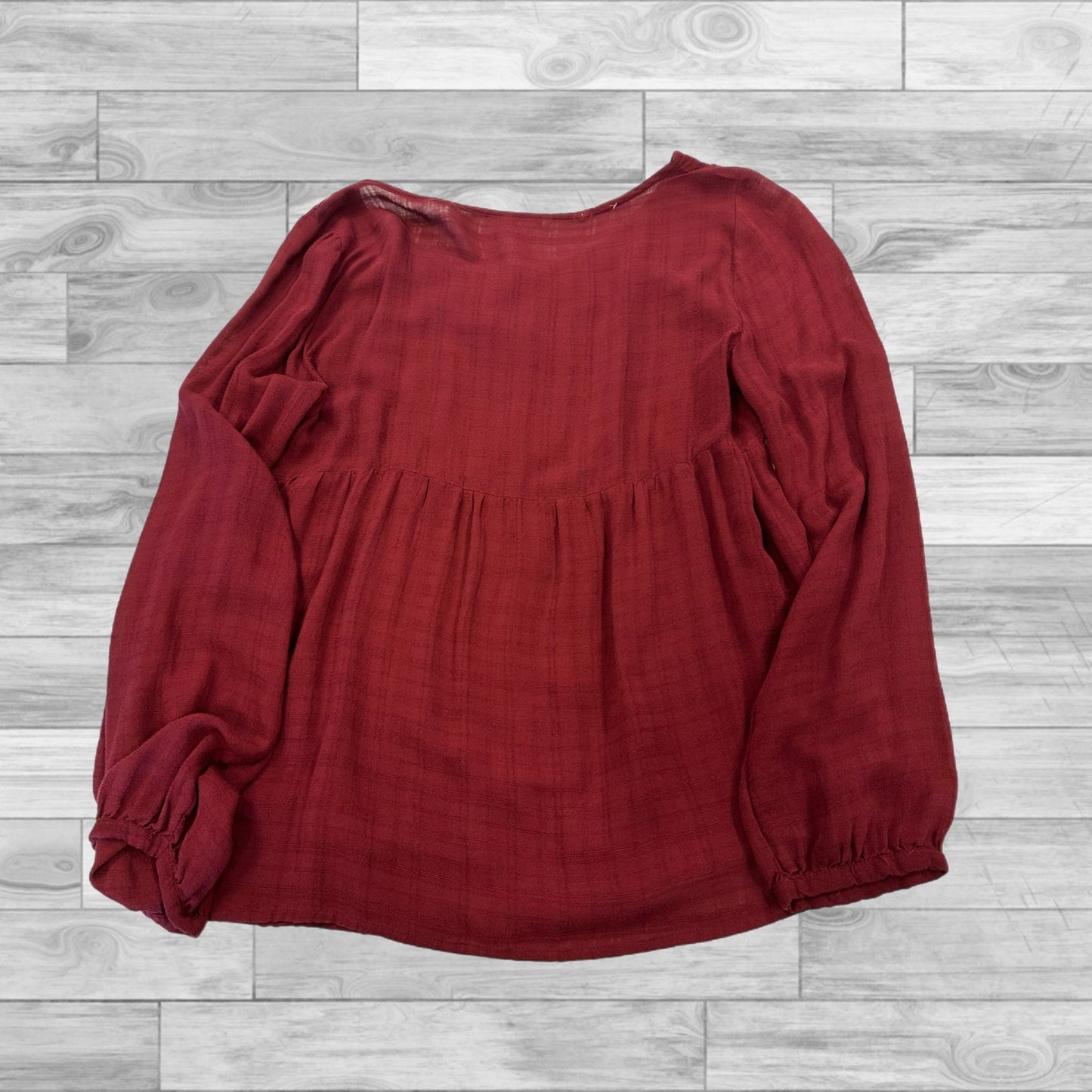 Top Long Sleeve By Sonoma In Red, Size: L