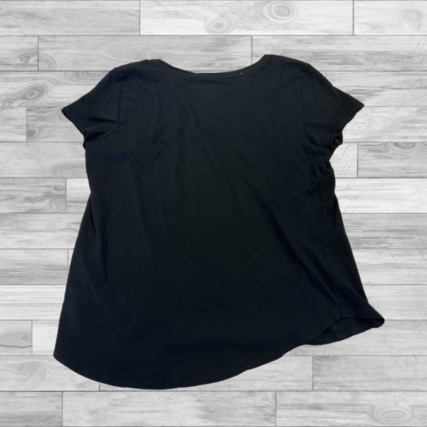 Top Short Sleeve Basic By New York And Co In Black, Size: L