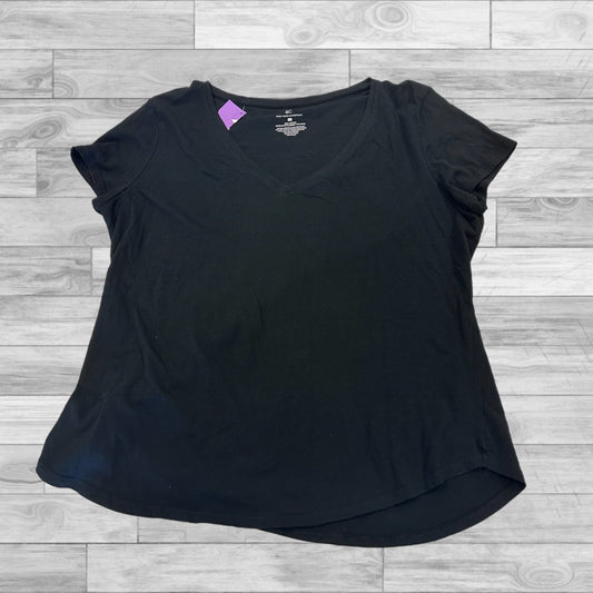 Top Short Sleeve Basic By New York And Co In Black, Size: L