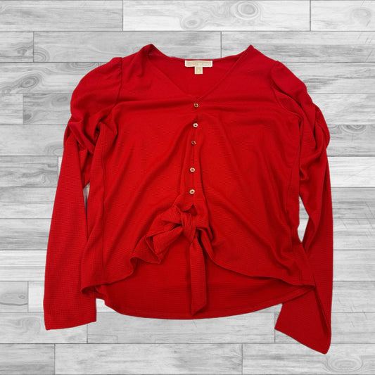 Red Top Long Sleeve Michael By Michael Kors, Size M