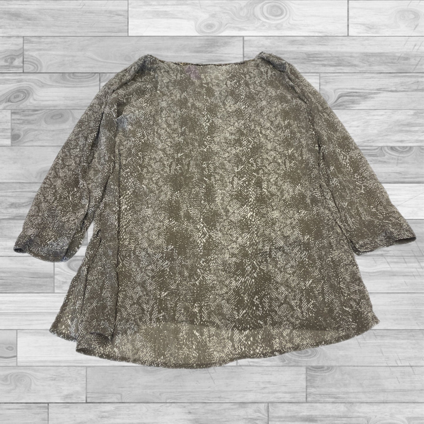 Top Long Sleeve By Chicos In Snakeskin Print, Size: 1 (Medium)