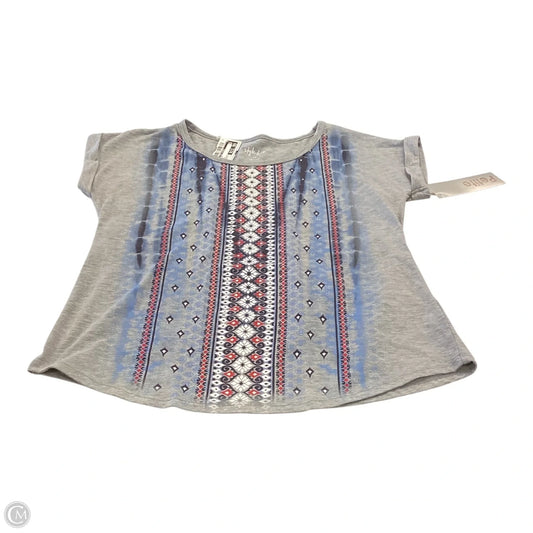 Top Short Sleeve By Style And Company In Grey, Size: Petite