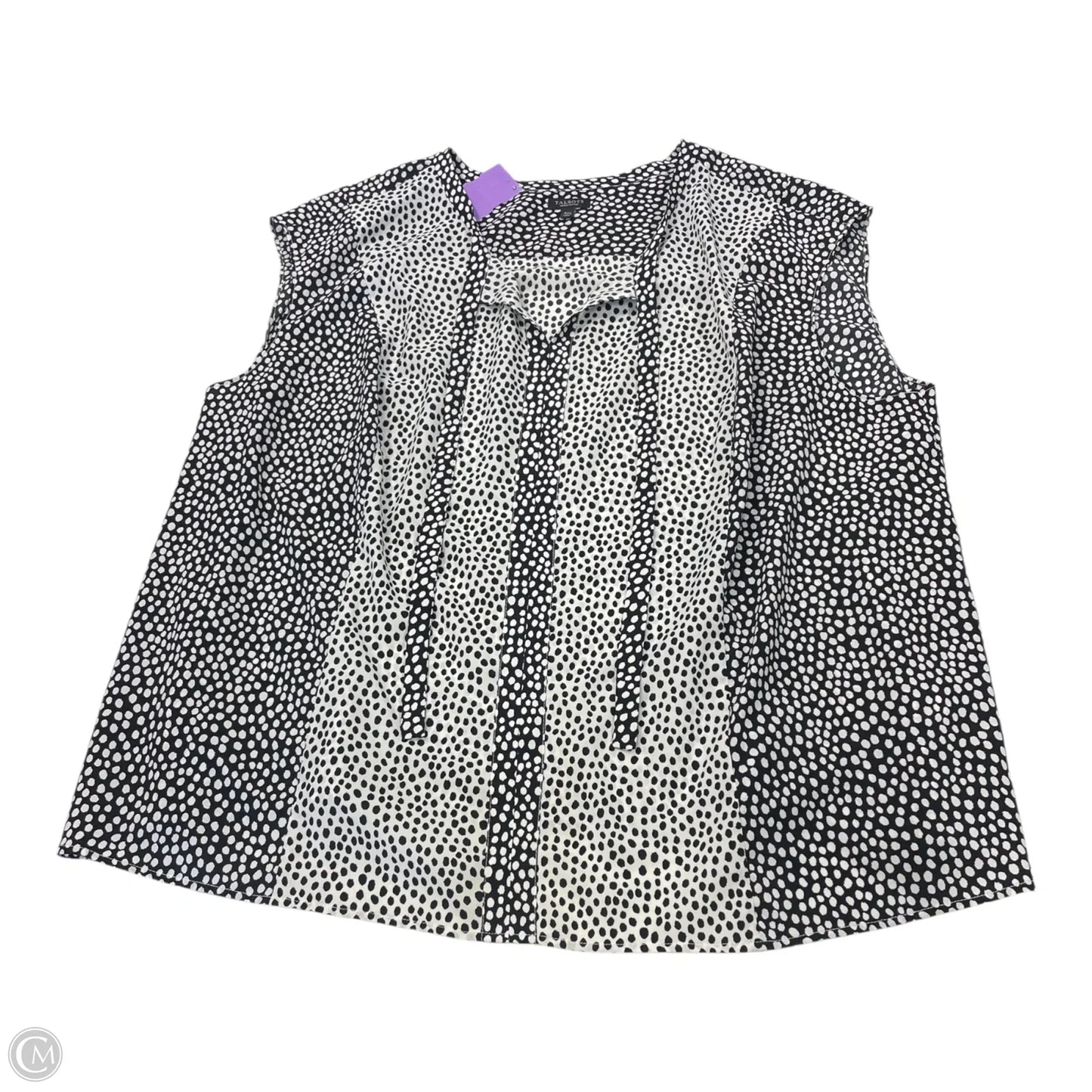 Top Sleeveless By Talbots In Black White, Size: 3x