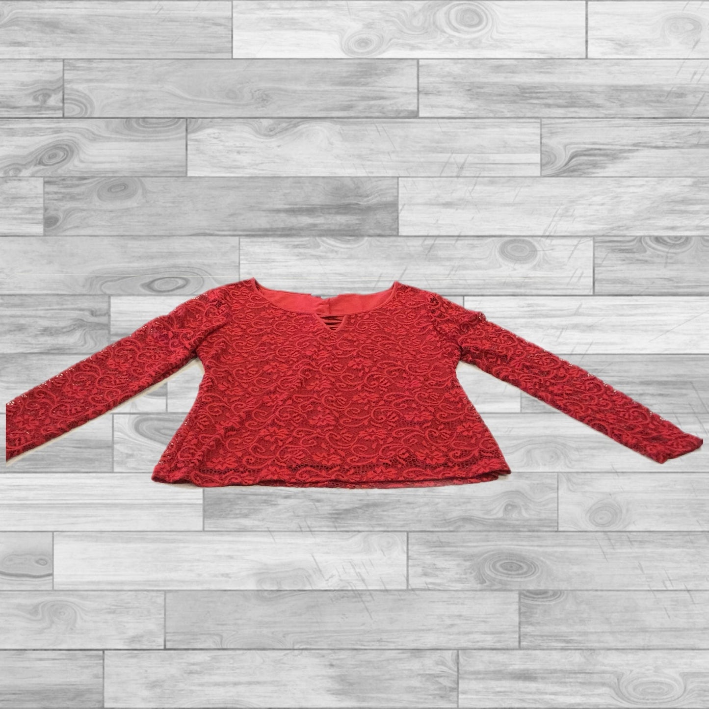 Top Long Sleeve By Candies In Red, Size: Xl