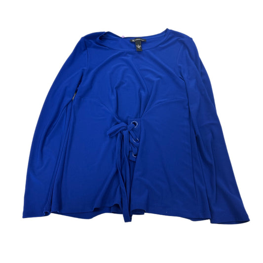 Top Long Sleeve By Inc In Blue, Size: L